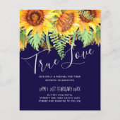 ネイビーブルーサンフラワー結婚ズの予算モダン額 (正面)