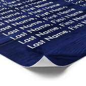 ネイビーブルーサンフラワー結婚ズの座席表12 ポスター (角)