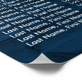 ネイビーブルーサンフラワー結婚ズの座席表12 ポスター (角)