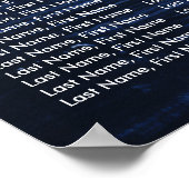 ネイビーブルーサンフラワー結婚ズの座席表12 ポスター (角)