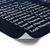 ネイビーブルーサンフラワー結婚ズの座席表16 ポスター (角)