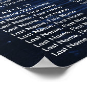 ネイビーブルーサンフラワー結婚ズの座席表16 ポスター (角)