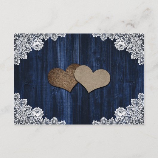 ネイビーブルーサンフラワー結婚ズホテルアコモデーション エンクロージャーカード (裏面)