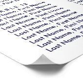 ネイビーブルーサンフラワー結婚ズ座席計画16ポスター ポスター (角)