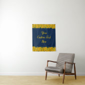 ネイビーブルーサンフラワー誕生日Backdrop Photo Booth タペストリー (インサイチュ)