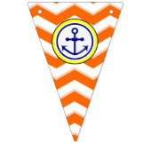 ネイビーブルーシェブロンいかりナローブラックローンデル バンティングフラッグ (第2の旗)