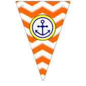 ネイビーブルーシェブロンいかりナローブラックローンデル バンティングフラッグ (第1の旗)