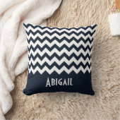 ネイビーブルーシェブロン クッション (ブランケット)