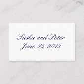 ネイビーブルーシェルウェディングレセプションカード プレイスカード (裏面)