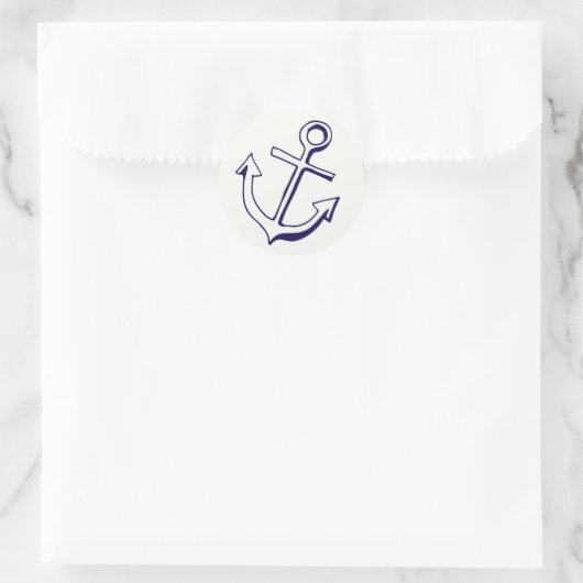 ネイビーブルーシップいかり航海のウェディングパーティー ラウンドシール (バッグ)