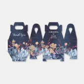 ネイビーブルーシャルボードフローラ結婚式の引き出物ボックス フェイバーボックス (折り畳みなし)