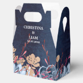 ネイビーブルーシャルボードフローラ結婚式の引き出物ボックス フェイバーボックス (オープン)