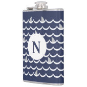 ネイビーブルーシャークフィンモノグラムマグ フラスク (左)