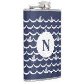 ネイビーブルーシャークフィンモノグラムマグ フラスク (右)