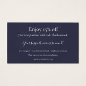 ネイビーブルーショッピング割引カード (裏面)