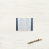 ネイビーブルーシルバーのメタリックルックフローラ装飾 ポストイット (デスク上)