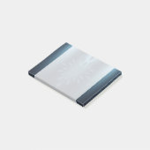 ネイビーブルーシルバーのメタリックルックフローラ装飾 ポストイット (アングル)