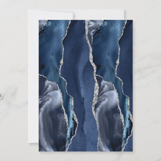 ネイビーブルーシルバーアガテダークバースデーパーティー50th 招待状 (裏面)