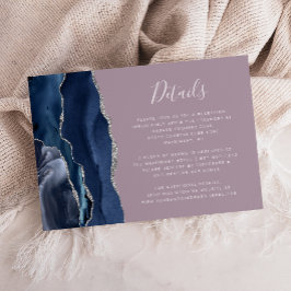 ネイビーブルーシルバーアガテマウヴ結婚の詳細 エンクロージャーカード