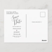 ネイビーブルーシルバーアゲカスタムートの写真保存日 ポストカード (裏面)