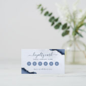 ネイビーブルーシルバーアゲートグリッタースパークルビジネス ロイヤリティカード (スタンド正面)