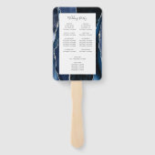 ネイビーブルーシルバーアゲート結婚式 プログラム ハンドファン (裏面)