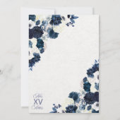 ネイビーブルーシルバーウエスタンチャラブーツキンセアニラ 招待状 (裏面)