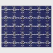 ネイビーブルーシルバーキンセアニェラヴィンテージボースペインのホ ラッピングペーパー (フラット)