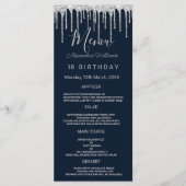 ネイビーブルーシルバーグリッタードリップ誕生日プログラム プログラム (正面)