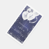 ネイビーブルーシルバーグリッターホワイトバルーン誕生日 (コーナー)