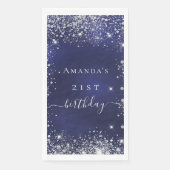 ネイビーブルーシルバーグリッター名バースデーパーティー (正面)