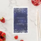 ネイビーブルーシルバーグリッター名バースデーパーティー (インサイチュ)