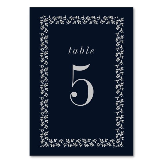 ネイビーブルーシルバーグリッター植物体 テーブルナンバー (正面)