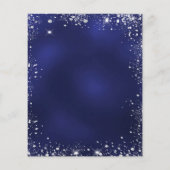 ネイビーブルーシルバーグリッター結婚のバー (裏面)