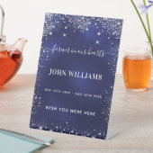 ネイビーブルーシルバーグリッター記念碑 台座サイン (インサイチュ)