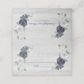 ネイビーブルーシルバーグレー水色フローラ結婚ズ プレイスカード (外部開封)
