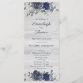 ネイビーブルーシルバーグレー水色フローラ結婚ズ プログラム (正面)