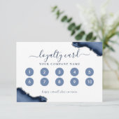 ネイビーブルーシルバーゲートグリッターロイヤリティカード 招待状 (スタンド正面)