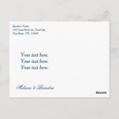 ネイビーブルーシルバーサンキューポストカード ポストカード (裏面)