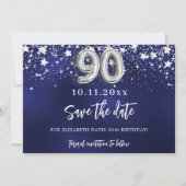 ネイビーブルーシルバースターズ90歳の誕生日 セーブザデート (正面)