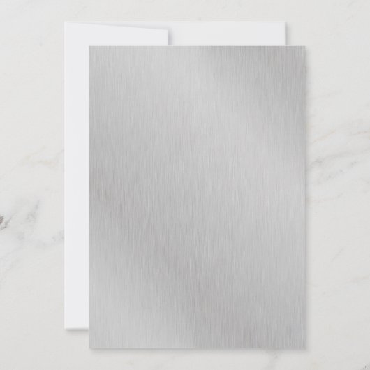 ネイビーブルーシルバーストリングライツライトフローラスウィート16 招待状 (裏面)