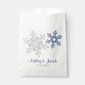 ネイビーブルーシルバースノーフレーク結婚ズ フェイバーバッグ (正面)