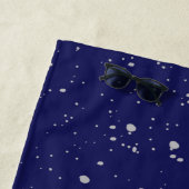 ネイビーブルーシルバースパークル ビーチタオル (インサイチュ)