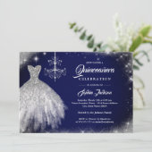 ネイビーブルーシルバーダイヤモンドレースガウンキンセアニェラ 招待状 (スタンド正面)