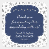 ネイビーブルーシルバートゥイン感謝していクルスター スクエアシール (正面)