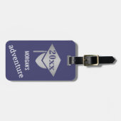ネイビーブルーシルバートラベルアドベンチャー卒業 ラゲッジタグ (正面横)