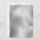 ネイビーブルーシルバーフォト卒業パーティー招待状 招待状 (裏面)