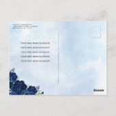 ネイビーブルーシルバーフローラプリンセスキンセアニラRSVP ポストカード (裏面)