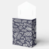 ネイビーブルーシルバーフローラルパターンブライダルシャワー フェイバーボックス (オープン)