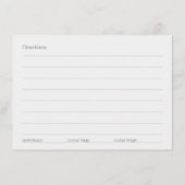 ネイビーブルーシルバーブライダルシャワーレシピカード エンクロージャーカード (裏面)